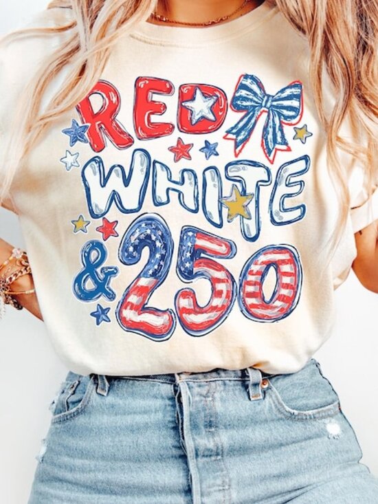 Tops - 250th Anniversary Shirt, Red White and 250 Tee, 4th of July Shirt